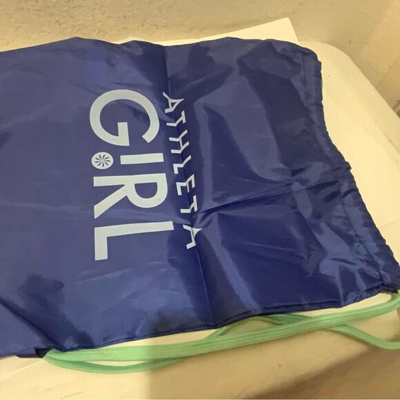 COPY - Athleta Girl Draw String Bag gym bag sky blue with clouds  shoestring dr… - Picture 2 of 2